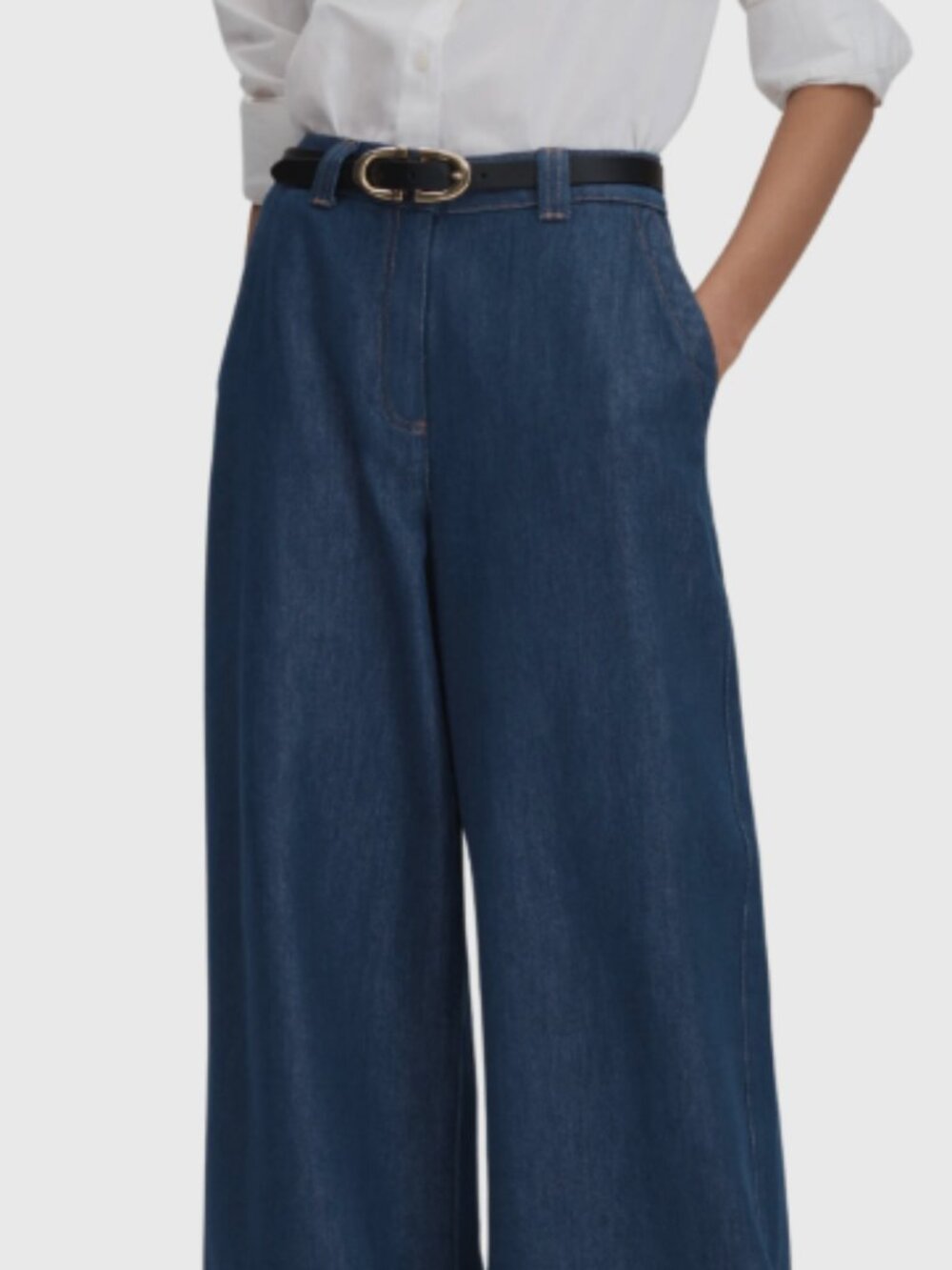 Reiss Olivia High Waist Wide Leg Jeans